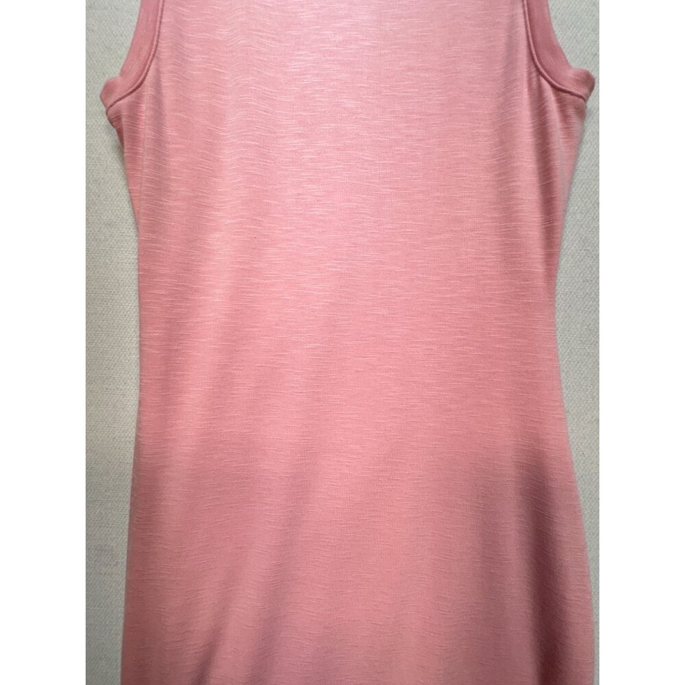 Nine West Women's Side Ruched Midi T-Shirt Dress Size S Pink Sleeveless Stretch - Picture 10 of 11